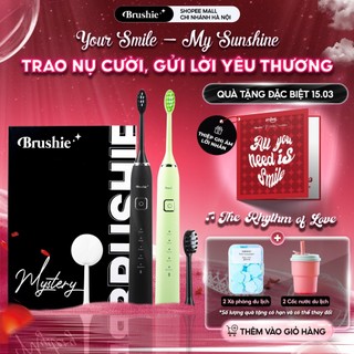 Combo 2 bộ bàn chải điện Brushie cho cặp đôi, máy đánh răng 5 chế độ phù hợp cho cả người niềng răng