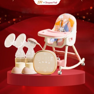 Combo Máy Hút Sữa Điện Đôi Nevi Và Ghế Ăn Dặm Momeasy