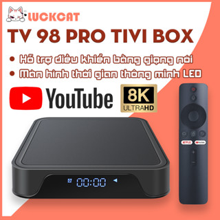 Box tivi android Giọng Nói Hiển thị thời gian LED 300 Kênh Miễn Phí TV 98 PRO Tiếng Việt Hát  Bluetooth tần số kép Giọn