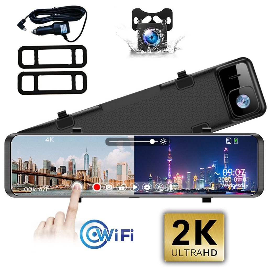 Camera Hành Trình ô Tô Siêu Rõ 2k Và 1080p Trước Và Sau Ghi Hình Đồng Thời,Có WIFI Và GPS