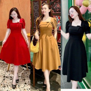 Đầm Dự Tiệc Dáng Xòe Thắt Nơ Có Phụ Kiện Xinh Xắn Thời Trang Nữ Tính