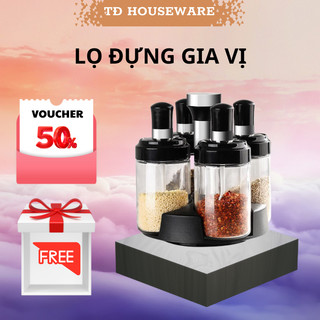 Hũ đựng gia vị thuỷ tinh Hũ gia vị kèm muỗng Lọ đựng gia vị 250ml