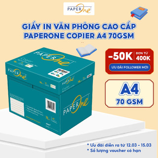 Thùng 5 ream giấy in A4 PaperOne Copier 70 gsm -  Dành cho máy photocopy tốc độ cao, công suất lớn