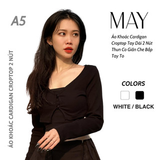 A5 - Áo Khoác Cardigan 2 Nút Thun Co Giãn Tay Dài Che Bắp Tay Mùa Hè