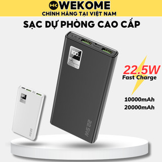 Sạc dự phòng 20000mAh 22.5W Wekome pin vỏ metal siêu bền chống quá tải nhiệt cho iP samsung xiaomi
