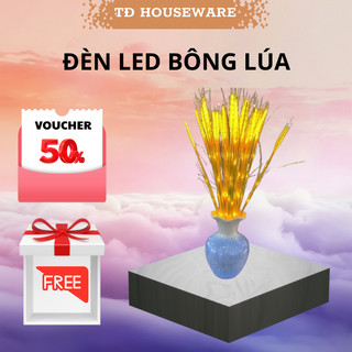 Đèn led bông lúa mạch thần tài Bông lúa vàng Đèn cây lúa trang trí bàn thờ phòng khách Tết 2024 Phát lộc phát tài