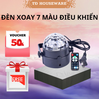 Đèn led xoay 7 màu 🍬Sale Tết 🍬 có điều khiển cảm ứng nháy chớp  theo nhạc cực đẹp cho ngày Tết