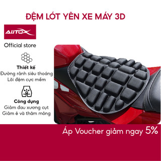 Đệm lót yên xe máy AutoX thiết kế 3D êm mông thoáng khí mát mẻ kích thước 36x34x3cm