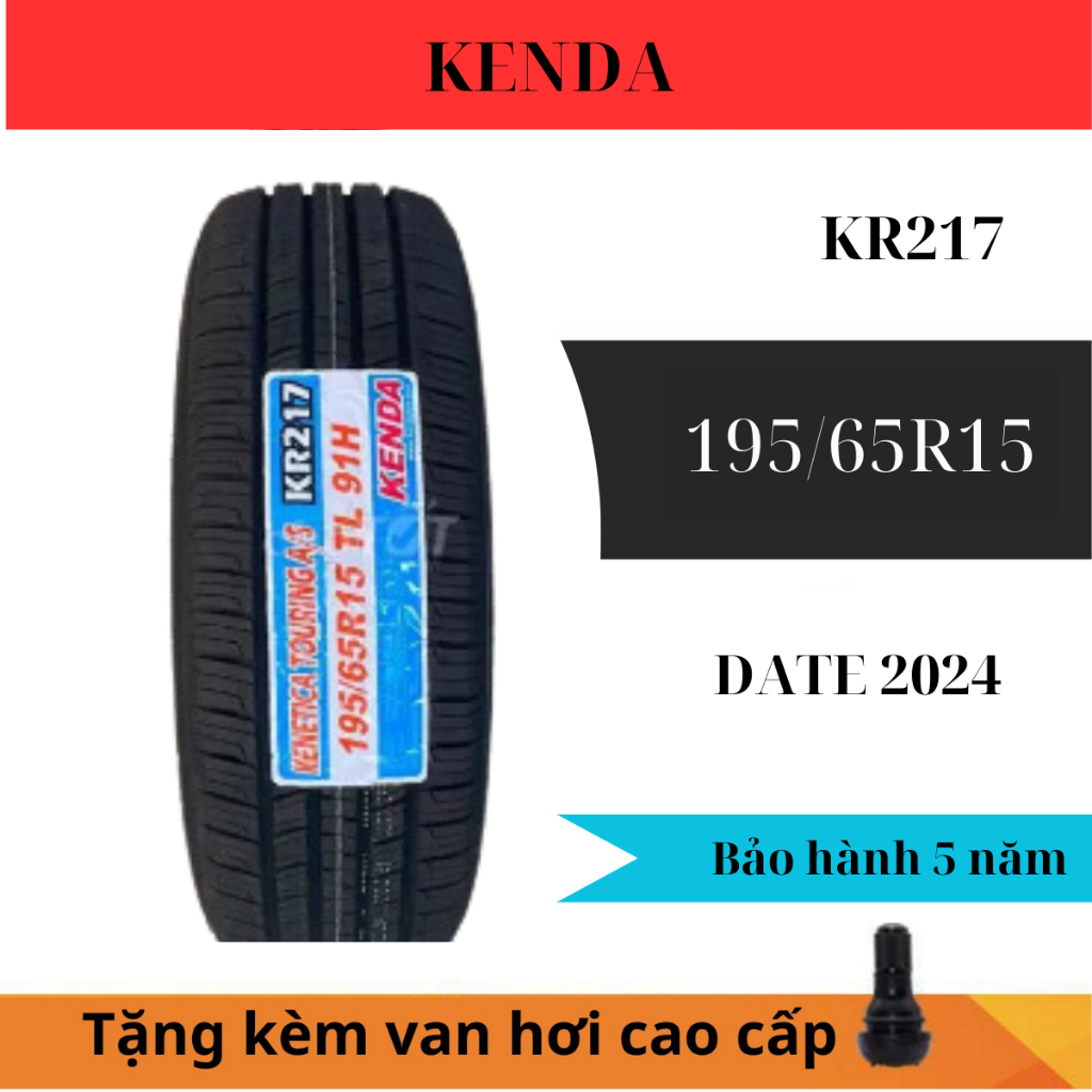 Vỏ lốp 195/65R15 chính hãng Kenda bảo hành 5 năm