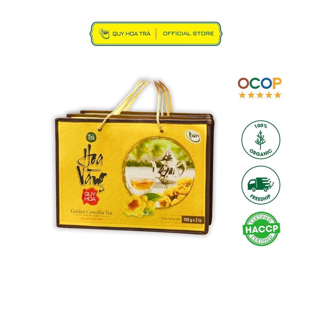 Trà hoa vàng Quy Hoa Hải Hà, trà hoa cao cấp Quảng Ninh, hộp 100g