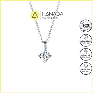 Dây Chuyền Bạc 925 Đá CZ 7A (Bảo Hành Đánh Sáng Trọn Đời) Sáng Lấp Lánh Vòng Cổ Một Đá HANADA 0981 K9