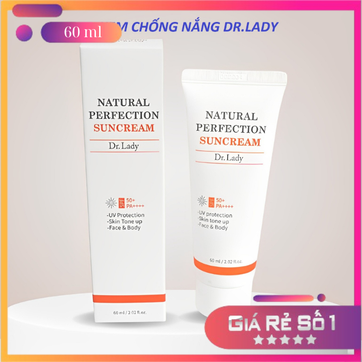 Kem Chống Nắng Dr. Lady Hàn Quốc 60ml, Nâng Tone Natural Perfection Suncream 60ml Chính Hãng-Shop Mĩ Phẩm Tstar