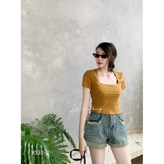 Áo thun cổ vuông hàng QC