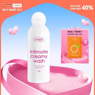  Dung Dịch Vệ Sinh Intimate With Lactic Acid ZIAJA Giúp Khử Mùi Hôi, Củng Cố Lợi Khuẩn, Cân Bằng pH 200ml
