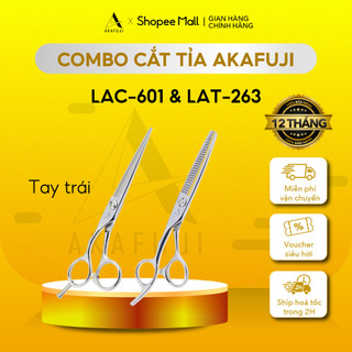 Combo 2 kéo cắt tỉa akafuji, kéo cắt tay trái lac-601, kéo tỉa chuôi offset tay trái lat263