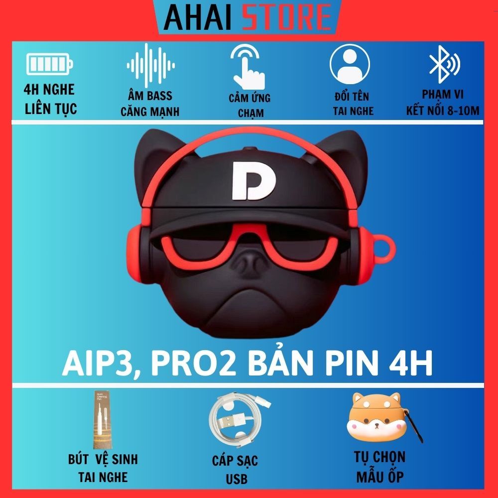 Tai nghe Bluetooth PRO2, AIP3 bản pin nghe liên tục 4H AHAI STORE