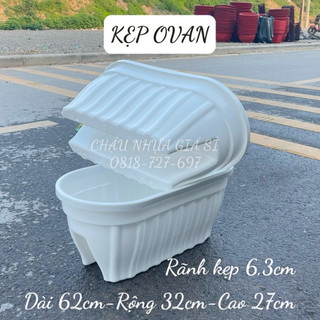 Chậu trồng cây ban công, Chậu nhựa kẹp lan can ban công Hình Ovan hàng Bình Thuận Cao Cấp loại 1