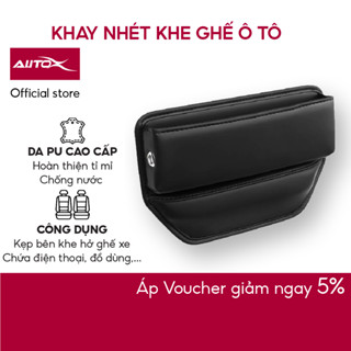 Khay đựng đồ khe ghế ô tô AutoX da PU sang trọng chống trượt tiện lợi