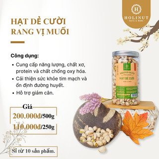 Hạt dẻ cười rang muối, Không Tẩy Trắng, Bùi giòn, Thơm ngon - nhập khẩu Mỹ chính ngạch Thương Hiệu Holinut/  500gram