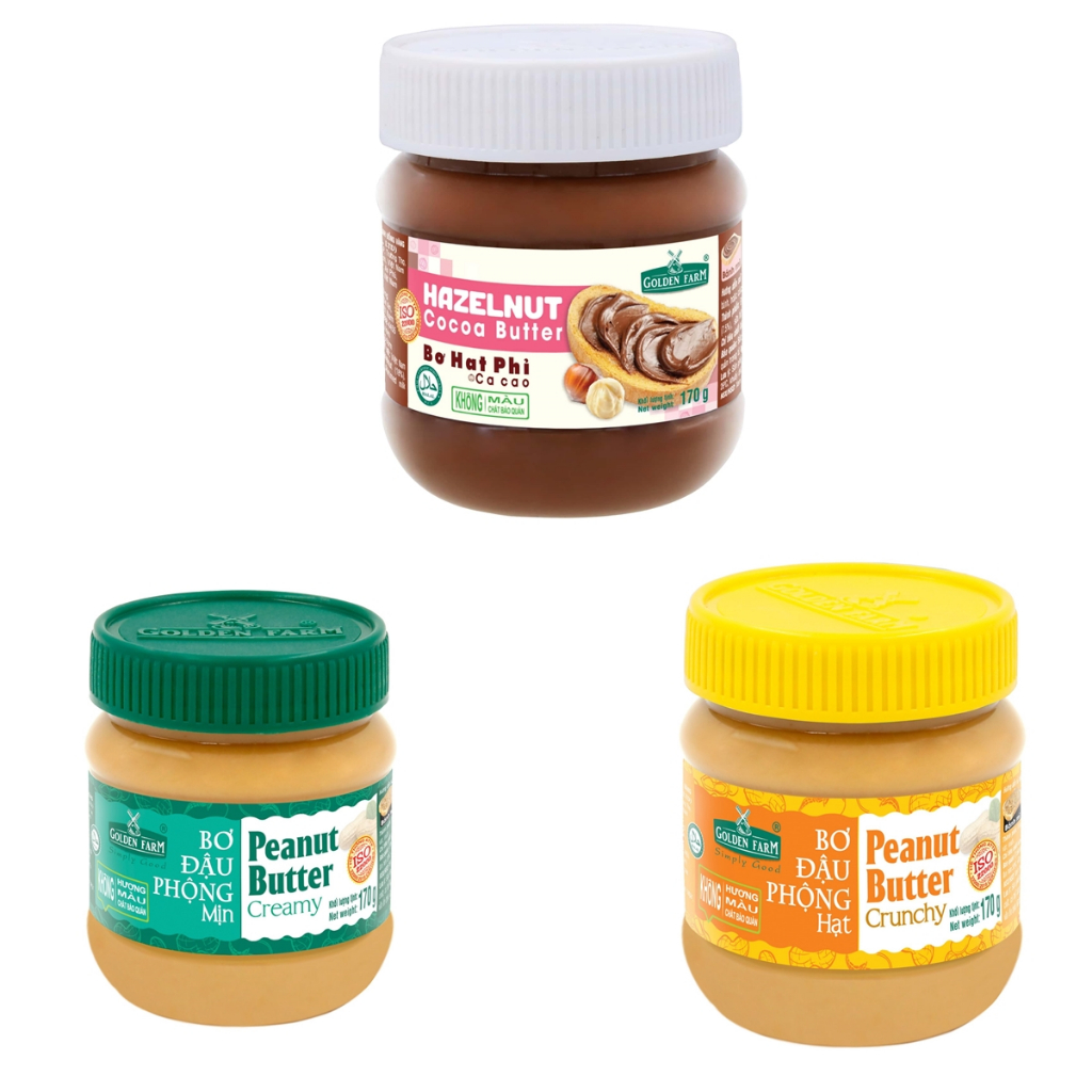 Bơ Đậu Phộng Golden Farm: Hương vị đa dạng từ Creamy đến Crunchy