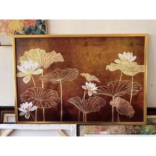  Tranh Treo Tường Canvas Hoa Sen Cao Cấp Decor Trang Trí Phòng Khách Phòng Thờ Mang Lại Sự Bình An 