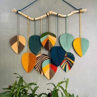 Mành macrame kích thước lớn trang trí tường nhiều màu sắc
