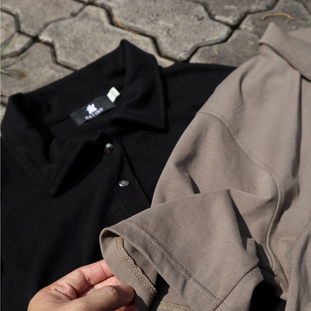 Áo thun polo oversize DATINO Signature phông rộng Streetwear tay lỡ 100% cotton 2 chiều định lượng 280gsm