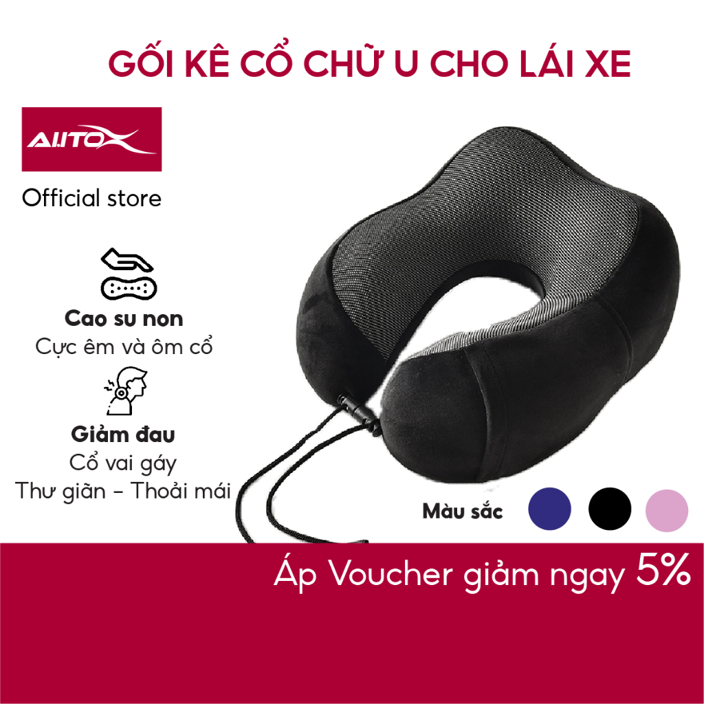 Gối kê cổ chữ U cao su non dành cho lái xe Ema kiểu dáng công thái học giúp giảm mỏi cổ và tập trung lái xe | BigBuy360 - bigbuy360.vn