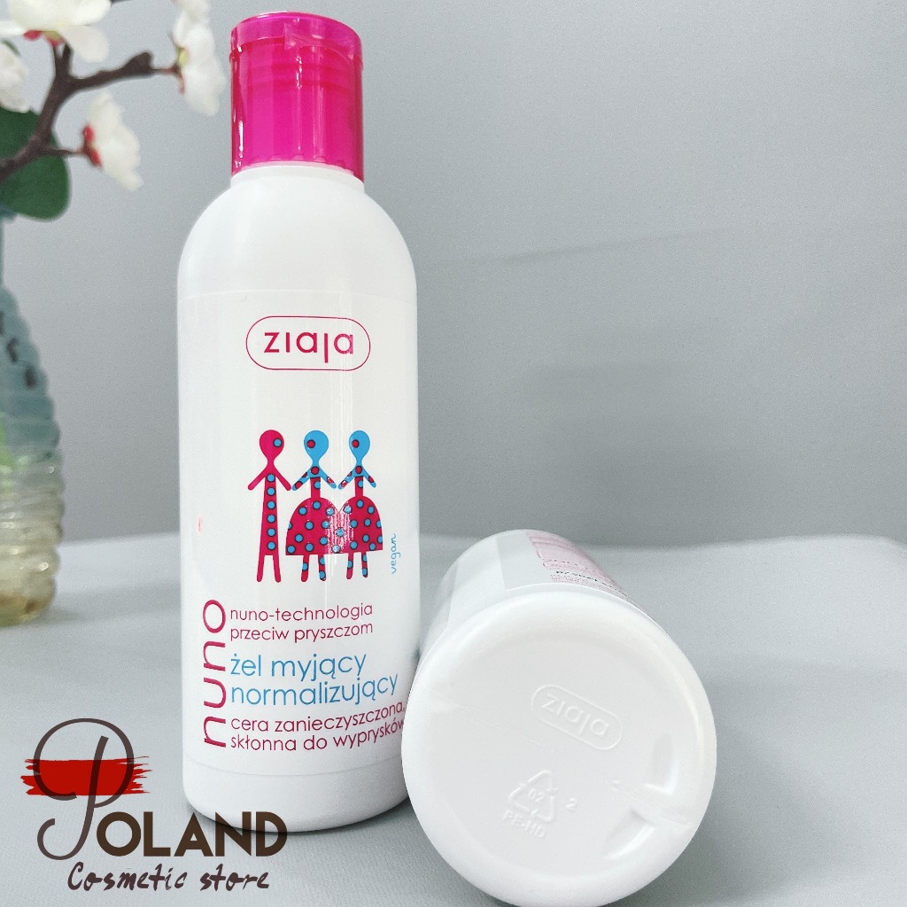 Sữa rửa mặt Ziaja Nuno 200ml dành cho da dầu mụn làm sạch dịu nhẹ & chống nổi mụn, phù hợp cho da nhạy cảm nhất