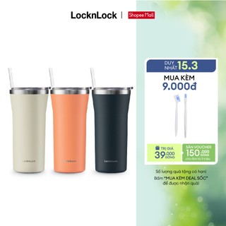 Bình giữ nhiệt Lock&Lock Daily Essential tumbler 870ml thép không gỉ kèm ống hút và cọ rửa LHC4325 (3 màu)