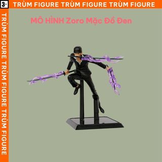 Mô hình, figure one piece zoro tam kiếm mặc đồ đen - full box trùm figure