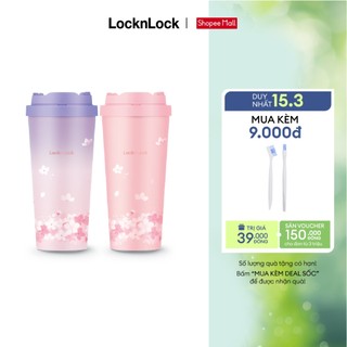 Bình giữ nhiệt Lock&Lock Energetic one-touch tumbler 550ml và 400ml LHC3249 (phiên bản Peach Blossom)