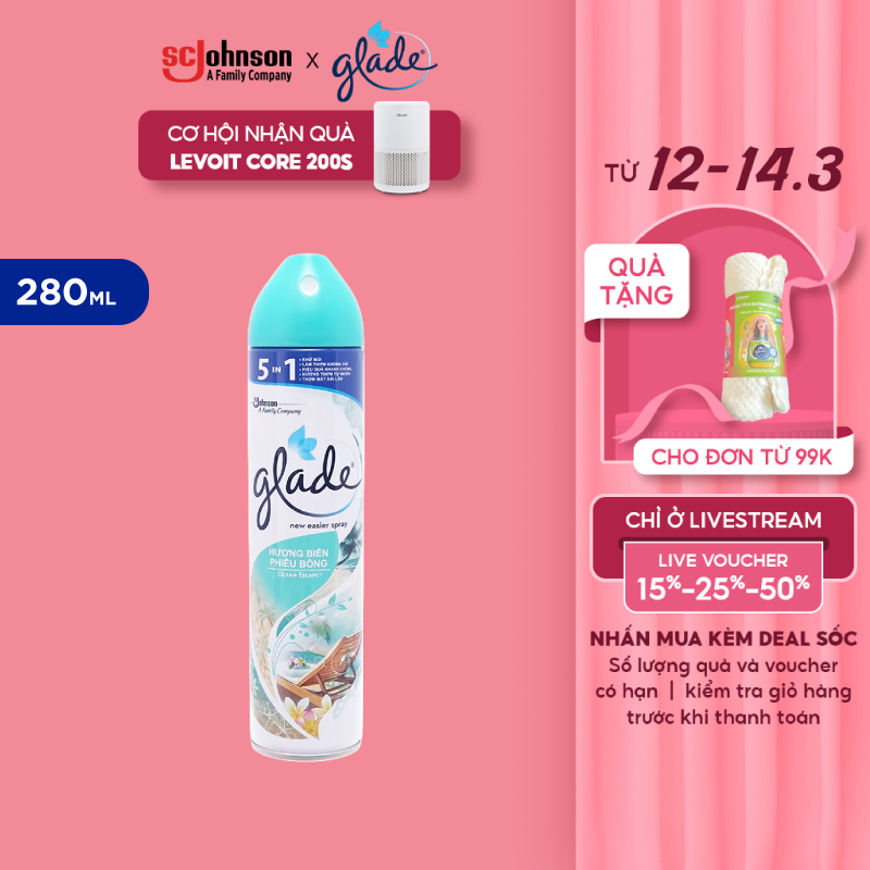 GLADE Xịt thơm phòng hương Biển Phiêu Bồng 280ML