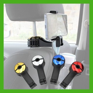 Lẻ 1 móc treo đồ sau ghế xe hơi, chất liệu nhựa ABS bền bỉ, chịu tải trọng tốt kèm giá đỡ điện thoại tiên lợi