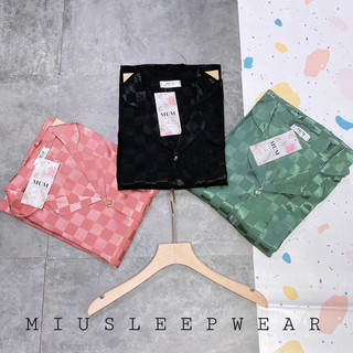 Pijama lụa gấm ô đen