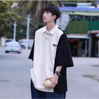 Áo Polo unisex phối màu thêu logo trước ngực Áo cổ bẻ chất liệu cotton dệt tổ ong mềm mại thoáng mát