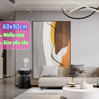 Tranh trang trí phòng khách, decor căn hộ cao cấp, họa tiết trừu tượng, in vải canvas - đã có khung - khổ lớn