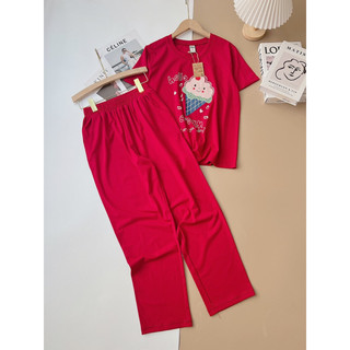 Bộ ngủ cotton kem thun mijuchi quần dài