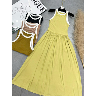 Đầm thun 3 lỗ viền
