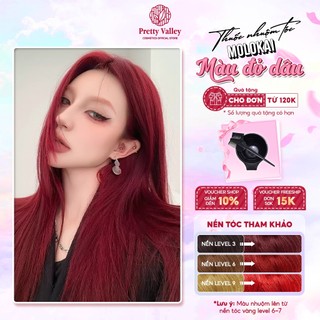 Thuốc nhuộm tóc màu ĐỎ DÂU Molokai siêu dưỡng, nhuộm tóc an toàn tại nhà lên màu chuẩn  - Pretty Valley Hair