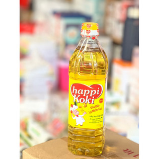 Combo 2 chai Dầu ăn 100% thực vật rau củ Happi Koki