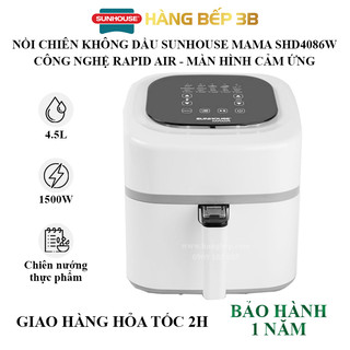 Nồi chiên không dầu Sunhouse Mama SHD4086W 4.5 lít - Công suất lớn 1500W - Bảo hành 24 tháng
