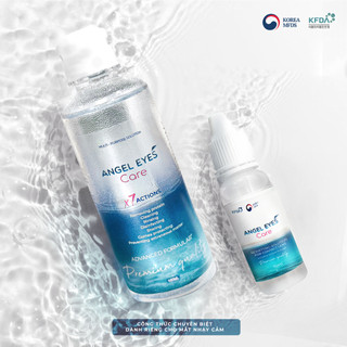 Combo nước ngâm lens 160ml + nhỏ mắt lens 15ml angel eyes care