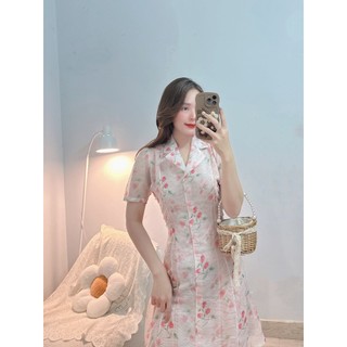 ĐẦM TƠ HOA PHÂN MẢNH CỔ VEST