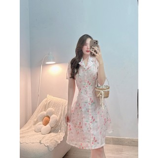 ĐẦM TƠ HOA PHÂN MẢNH CỔ VEST