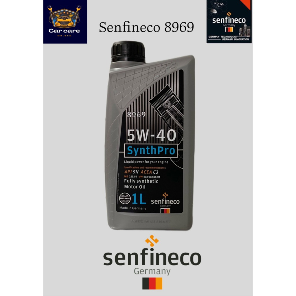 Senfineco 8969 Nhớt Tổng Hợp 5W40 Hoàn Toàn Cao Cấp - SynthPro 5W40 API SN ACEA C3 - 1L