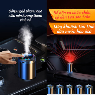 Máy khuếch tán tinh dầu ô tô máy phun thơm phun sương khử mùi tạo độ ẩm ô tô có đèn led RGB tạo sao trần xe hơi cao cấp