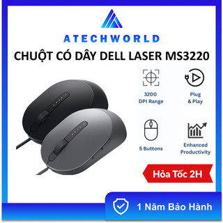 Chuột dell laser wired mouse ms3220 - hàng chính hãng - bh 1 năm - có xuất vat