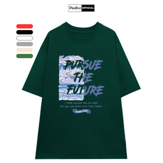 Áo Thun Nữ, Áo Phông Unisex By PEABOO Mã TN 59 Pursue The Future Chất Cotton Thoáng Mát Form Rộng Tay Lỡ Cho Nam Nữ