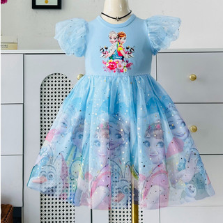 Váy Công Chúa Elsa cho bé gái, đầm cho bé gái đi tiêc đi chơi cực sang chảnh đáng yêu từ 14 -34kg
